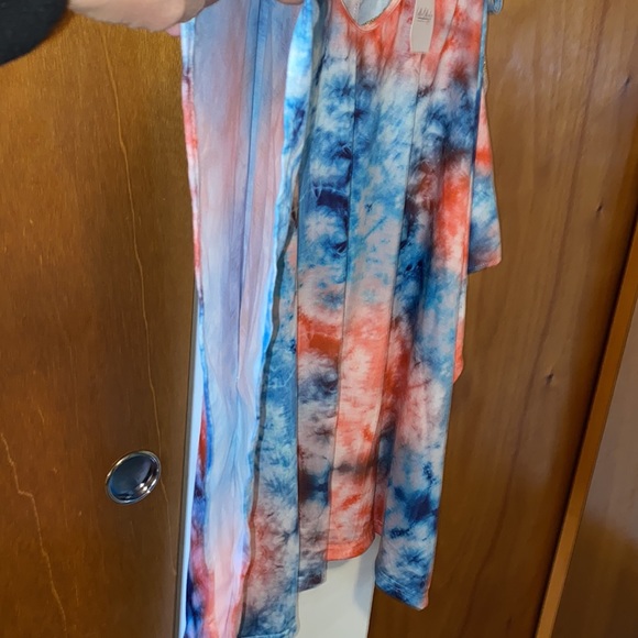 💙NWT Lulla Collection Tie Dye Cover Up Dress w/Gold Beads - Picture 3 of 7